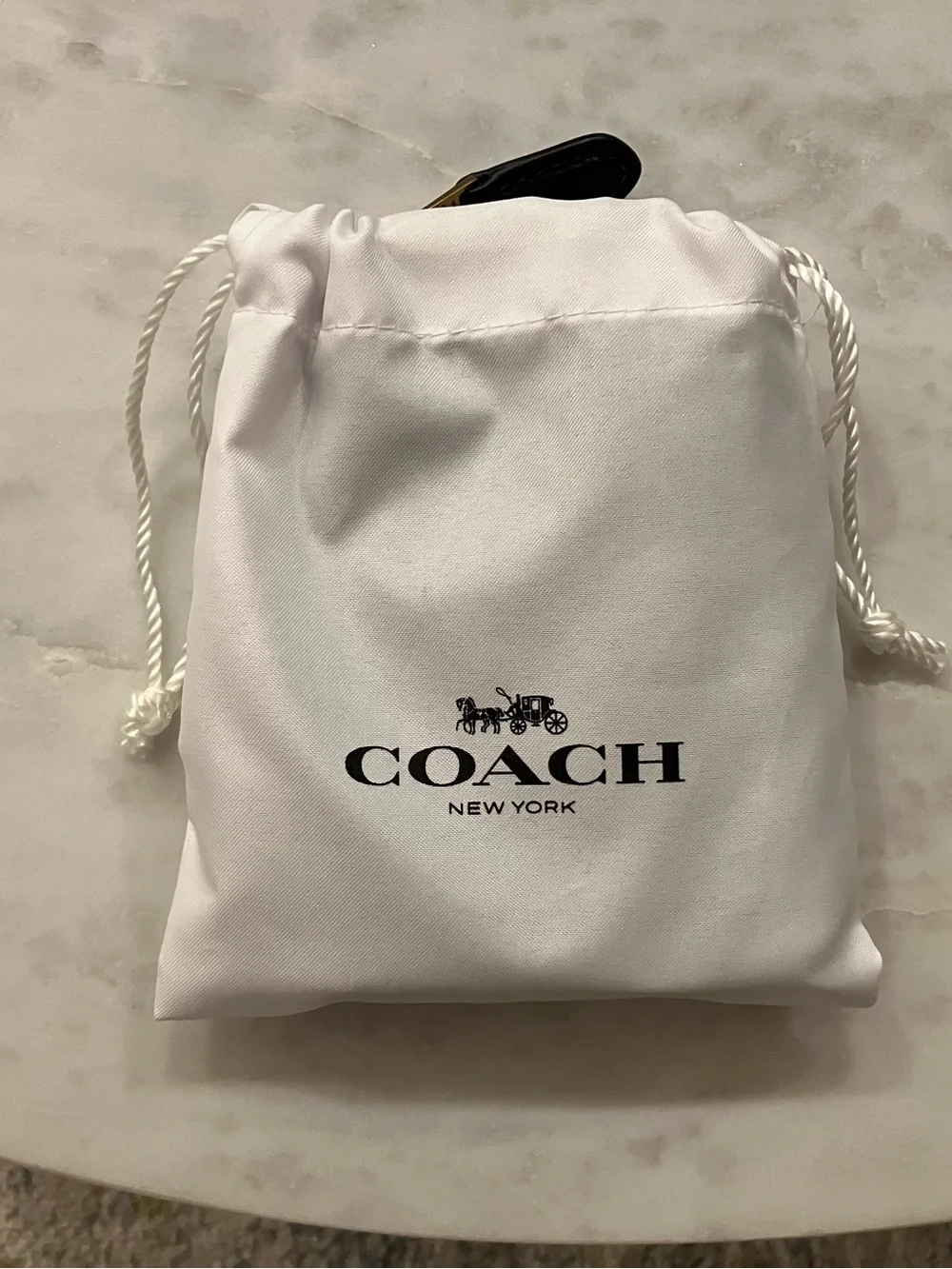 Coach Black Pebbled Leather Zip Card Case with Gold 'C'